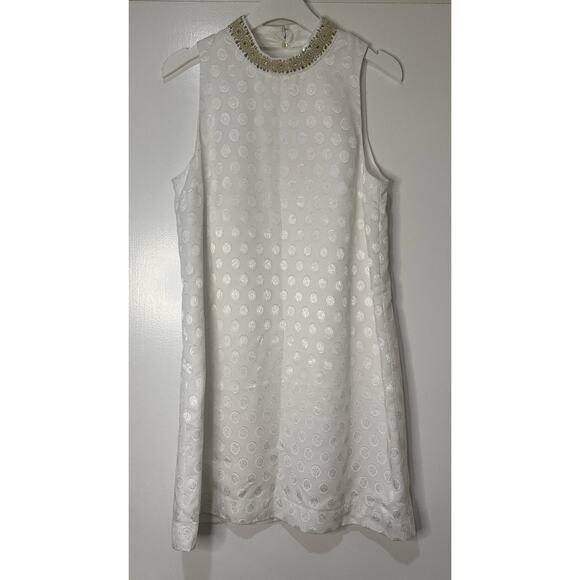Lilly Pulitzer Brandi Shift Dress Resort White Size 10 NWT Collar Bead Glam Chic - Picture 2 of 16